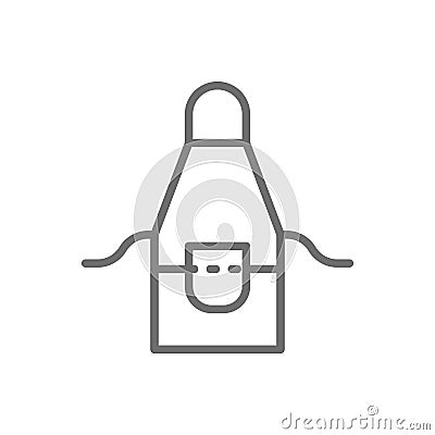 Barber apron, hairdresser line icon. Vector Illustration