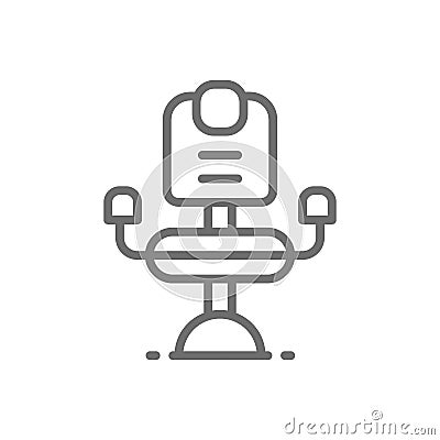 Barber chair, hairdresser line icon. Vector Illustration