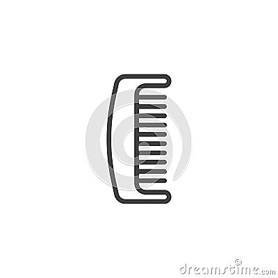 Barber Comb outline icon Vector Illustration