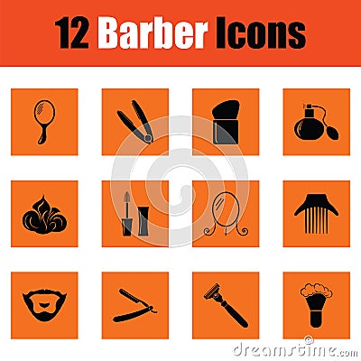 Barber icon set Vector Illustration