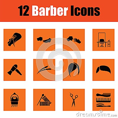 Barber icon set Vector Illustration