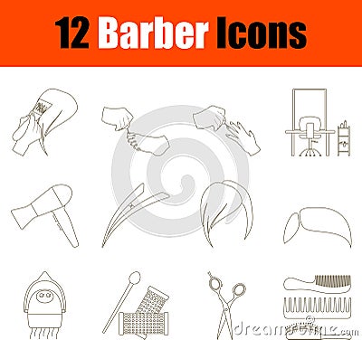 Barber Icon Set Vector Illustration