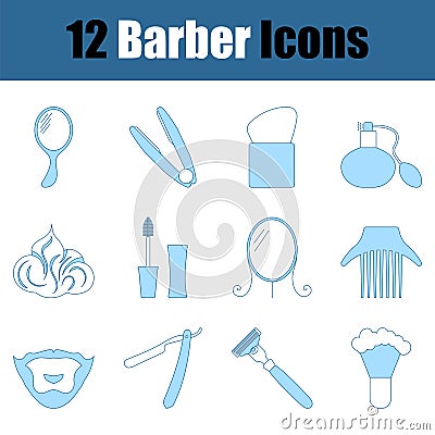 Barber Icon Set Vector Illustration