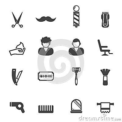 Barber icons Vector Illustration