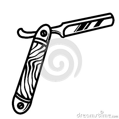 Barber razor tattoo template Vector Illustration
