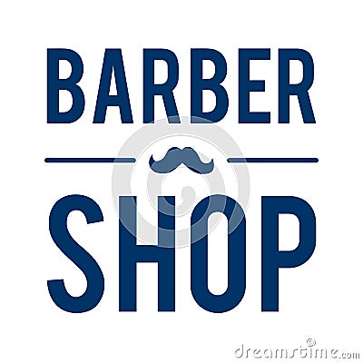 Barber Shop Typographic Hipster Badge/Label with mustache Vector Illustration