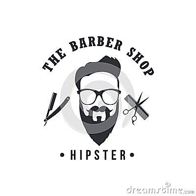 Barber Shop Badges Vintage Cool Retro Design Elements. Logo, Labels, Banner, Emblems. Vector Illustration Vector Illustration