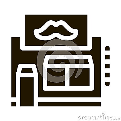 Barber Shop Building Icon Illustration Vector Illustration