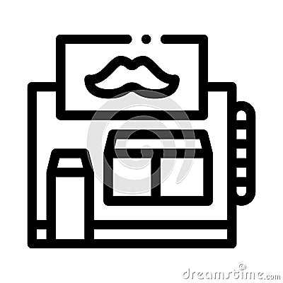 Barber Shop Building Icon Outline Illustration Vector Illustration