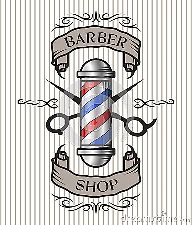 Barber shop emblem Vector Illustration