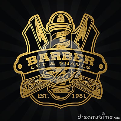 Barber Shop Hair Salon Hair Stylist Vintage logo Luxury Pomade Retro Royal Vector Vector Illustration