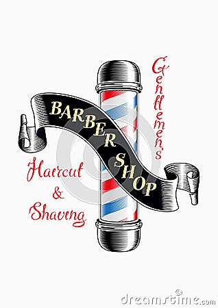 Barber shop logo with lettering Stock Photo