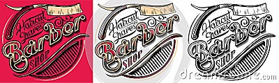 Barber shop logo Vector Illustration