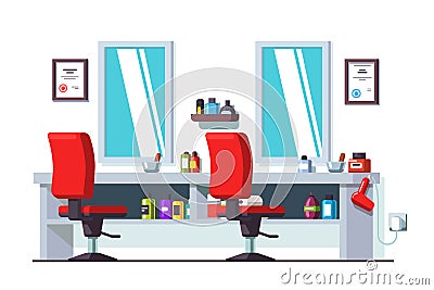 Barber shop and man beauty hairdressing salon Vector Illustration