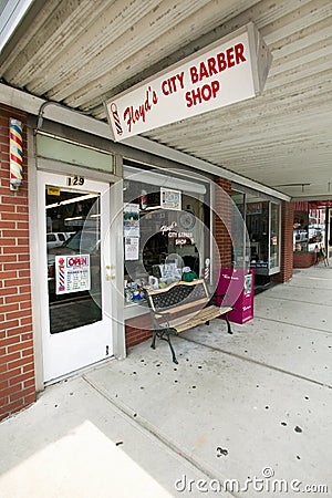 Barber Shop in Mount Airy Editorial Stock Photo