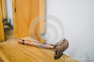 Barber shop Set of vintage tools Stock Photo