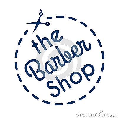 Barber Shop Typographic Hipster Badge Vector Illustration