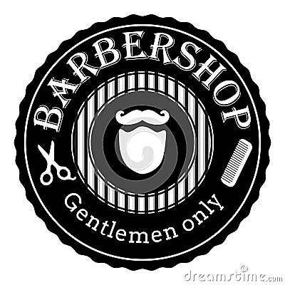 Barber shop vintage retro vector logo. Black and white illustration Vector Illustration