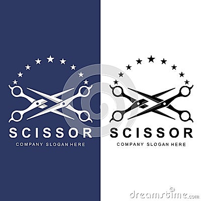 Barber tool scissors logo icon background symbol Vector Illustration