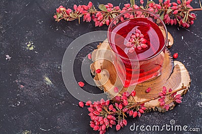 Barberry and barberry juice Stock Photo