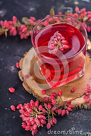 Barberry and barberry juice Stock Photo