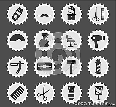 Barbershop simply icons Stock Photo