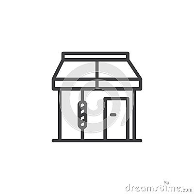 Barbershop store line icon Vector Illustration