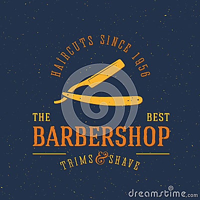 Barbershop Vector Vintage Label or Logo Template Vector Illustration