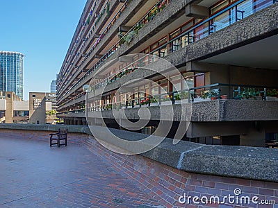 The Barbican Centre in London is one of the most popular and famous examples of Brutalist architecture in the world. Stock Photo