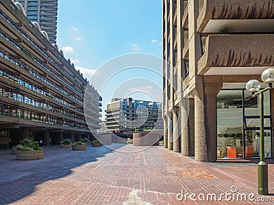 The Barbican Centre in London is one of the most popular and famous examples of Brutalist architecture in the world. Stock Photo