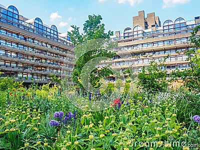 The Barbican Centre in London is one of the most popular and famous examples of Brutalist architecture in the world. Stock Photo