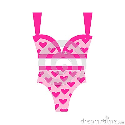 Barbie pink. Cute pink swimsuit Vector Illustration