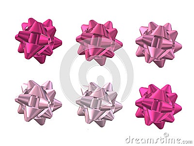 Barbie pink rose gift bow Stock Photo