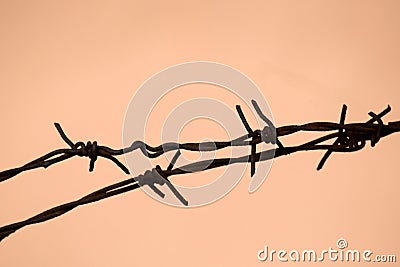 Barbwire barrier Stock Photo