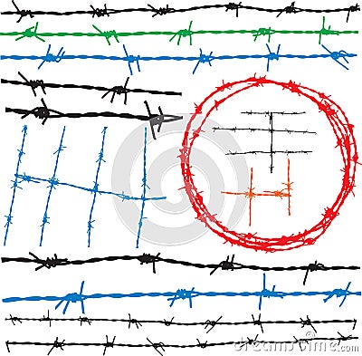 Barbwire elements Vector Illustration