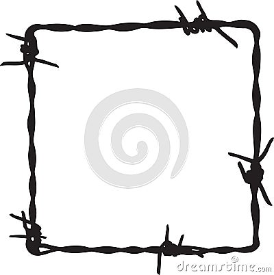 Barbwire frame Vector Illustration