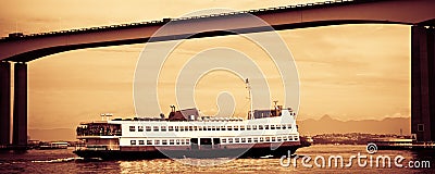 Barca Rio-Niteroi ferry boat on Baia de Guanabara Stock Photo