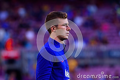 IÃ±aki PeÃ±a Sotorres plays at the La Liga match between FC Barcelona and Real Betis at the Camp Nou Stadium Editorial Stock Photo