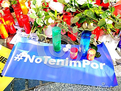Barcelona, 26 august 2017: march day against terrorism Editorial Stock Photo