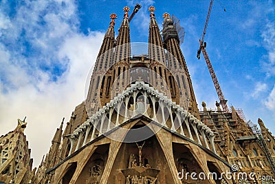 Famous Antonio Gaudi Sagrada Familia Cathedral Editorial Stock Photo