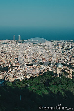 Barcelona city beautiful view, retro color Stock Photo