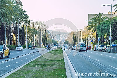 Barcelona city center, Spain. Editorial Stock Photo