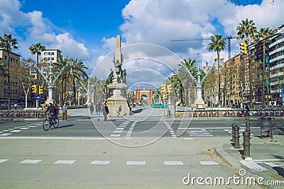 Barcelona city center, Spain. Editorial Stock Photo