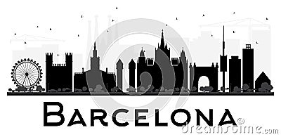 Barcelona City Skyline Black And White Silhouette Vector Illustration Cartoondealer Com 73667718 cartoondealer com