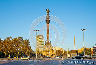 Barcelona. Columbus Monument. Stock Photo