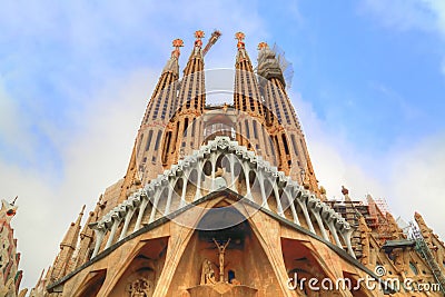 Famous Antonio Gaudi Sagrada Familia Cathedral Editorial Stock Photo