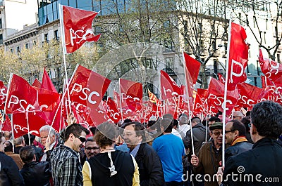 Barcelona - General strike Editorial Stock Photo