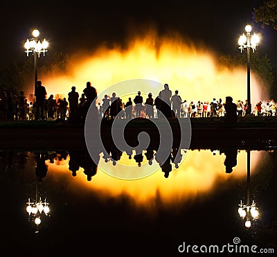 Barcelona Magic Fountain of Montjuic Editorial Stock Photo