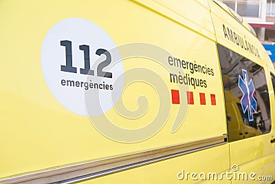 BARCELONA, OCTOBER 20: 112 medical service transport Editorial Stock Photo
