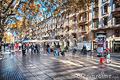 Barcelona Rambla street Editorial Stock Photo